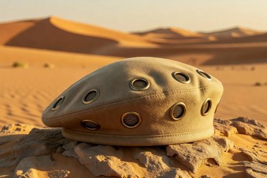 Sahara Patrol lightweight ventilated wool blend beret with brass mesh grommets